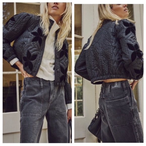 NEW Free People Quinn Quilted Jacket Black Size Small - Picture 2 of 12